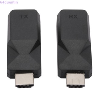 Quentin ตัวขยายสัญญาณ HDMI 60 ม. ตัวรับส่งสัญญาณ TX RX ปลั๊กแอนด์เพลย์ 1080P สายเครือข่ายเดี่ยว Rj45 เป็น HDMI สําหรับคอมพิวเตอร์ เครื่องเล่น DVD PC LCD