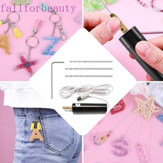 Fallforbeauty เครื่องเจียรไฟฟ้า USB แบบพกพา พร้อมดอกสว่าน