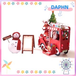 Daphs การ์ดอวยพรคริสต์มาส โปสการ์ด ลายซานตาคลอส สโนว์แมน ของขวัญ สําหรับงานเทศกาล