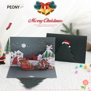 Peonypavilion การ์ดคริสต์มาส ลายซานตาคลอส สโนว์แมน แฮปปี้ปี