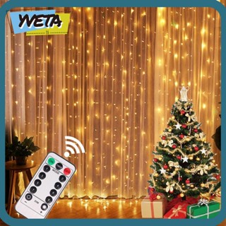 Yveta ม่านไฟ Led 300 ดวง ชาร์จ USB สําหรับตกแต่งปาร์ตี้