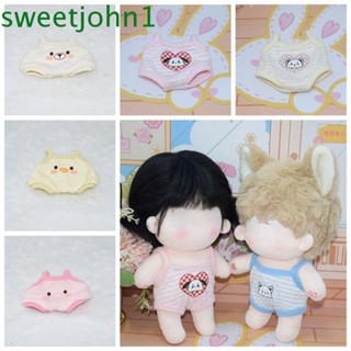 Sweetjohn ชุดนอนจั๊มสูท มีฮู้ด ผ้าฝ้าย แฮนด์เมด ขนาด 10-20 ซม. สําหรับตุ๊กตา 10 20 ซม.