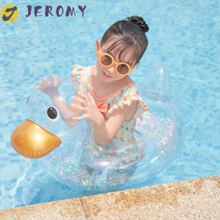 Jeromy ห่วงยางพองลม ประดับเลื่อม กลิตเตอร์ใส รูปเป็ด ของเล่นชายหาด สําหรับเด็ก