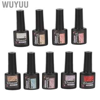 Wuyuu 9pcs Glitter Gel Polish Set 8ml Multi Colors Nail for DIY Art Design