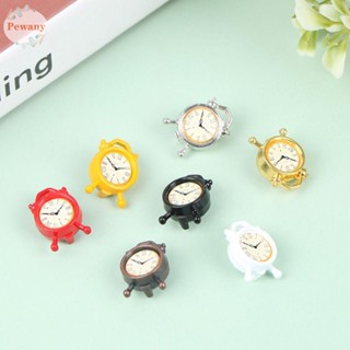 Pewany นาฬิกาปลุกจิ๋ว สเกล 1:12 Diy สําหรับตกแต่งบ้านตุ๊กตา 1/12 6 สี