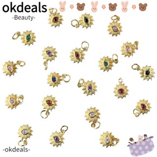 Okdeals จี้แหวนทองเหลือง รูปดวงตาปีศาจ แฮนด์เมด หลากสี สําหรับคนรักงานฝีมือ