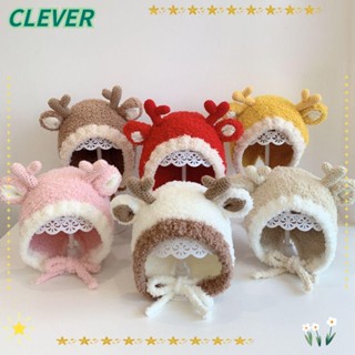 Clever หมวกถัก ผ้าขนสัตว์ ป้องกันหู น่ารัก ฤดูใบไม้ร่วง และฤดูหนาว สําหรับเด็ก