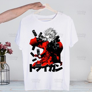 【พร้อมส่ง】เสื้อยืดแขนสั้น พิมพ์ลาย Vash Trigun Typhoon สไตล์ฮาราจูกุ สตรีท ฮิปฮอป สําหรับผู้ชาย
