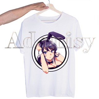 【พร้อมส่ง】เสื้อยืด พิมพ์ลายกระต่าย Senpai Sakurajima Mai สไตล์ฮาราจูกุ สตรีท ฮิปฮอป สําหรับผู้ชาย