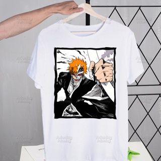 【พร้อมส่ง】เสื้อยืดแขนสั้น พิมพ์ลายอนิเมะ Bleach Kurosaki Ichigo สไตล์ญี่ปุ่น ฮาราจูกุ สตรีท ฮิปฮอป สําหรับผู้ชาย