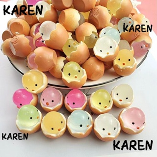 Karen ของเล่นไก่เปลือกไข่เรืองแสง ขนาดเล็ก DIY สําหรับตกแต่งสวน 10 ชิ้น