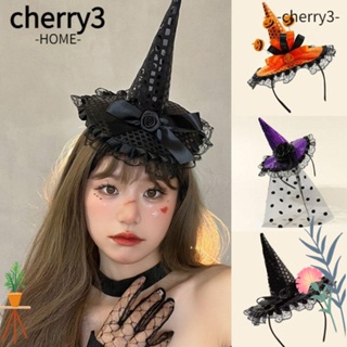 Cherry3 ที่คาดผม ประดับเลื่อมลูกไม้ ลายการ์ตูนแม่มด สําหรับตกแต่งปาร์ตี้ฮาโลวีน