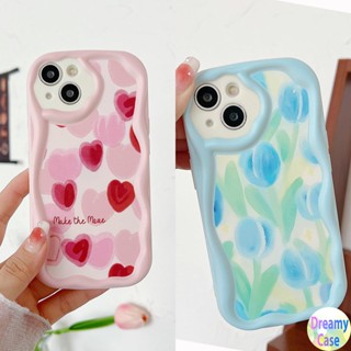 เคสโทรศัพท์มือถือ ขอบโค้ง ลายดอกทิวลิป สีแดง สีฟ้า สําหรับ VIVO Y02T Y02S Y22S Y21S Y20S Y35 Y50 Y53S Y51A Y16 Y15S Y17 Y19 Y27 Y75 Y76 Y78 Y91C Y1S Y95