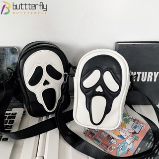 Buttterfly Y2K กระเป๋าสะพายไหล่ แบบหนัง มีซิป ลายผีปีศาจน่ารัก สําหรับผู้หญิง และผู้ชาย