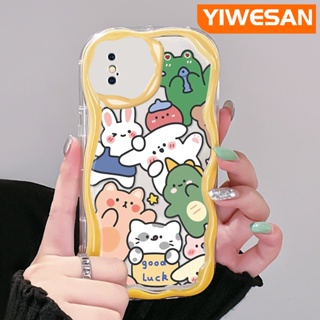 สําหรับ iPhone X Xs Xr Xs Max เคสการ์ตูนสัตว์น่ารัก เนื้อครีม ขอบคลื่น เคสโทรศัพท์ใส กันกระแทก เคสซิลิโคน