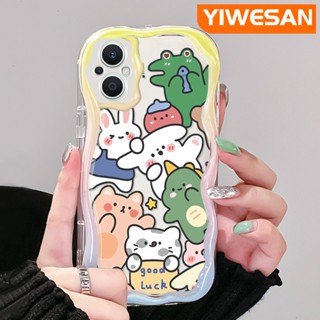 เคสโทรศัพท์มือถือ ซิลิโคนใส กันกระแทก ลายการ์ตูนสัตว์น่ารัก สีครีม สําหรับ OPPO Reno 7Z 5G Reno 8Z Reno7 Lite Reno8 Lite F21 Pro 5G F21s Pro 5G