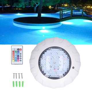  HJ001 ไฟ LED สระว่ายน้ำ DC12V/38W พร้อมรีโมท IP68 กันน้ำ RGB สีสันประหยัดพลังงานโคมไฟสระว่ายน้ำสำหรับสระน้ำพุบ่อ