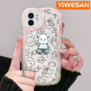 เคสโทรศัพท์มือถือ ซิลิโคนใส กันกระแทก ลายการ์ตูนหมี สีครีม สําหรับ iPhone 12 12 Pro 12 Mini 12 Pro Max