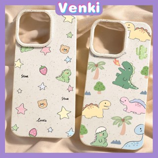 VENKI - เข้ากันได้สำหรับ เคสไอโฟน เคสไอโฟน11 เคส iphone 11 กรณีเป็นมิตรกับสิ่งแวดล้อมย่อยสลายได้สีขาวกรณีกันกระแทกน่ารักไดโนเสาร์ดาวหมีเข้ากันได้กับ iPhone 14 PRO MAX 13 PRO MAX 12 PRO MAX 11 XR XS 7 8 PLUS