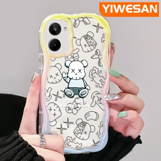 เคสโทรศัพท์มือถือ ซิลิโคนใส กันกระแทก ลายการ์ตูนหมี สีครีม สําหรับ Realme 10