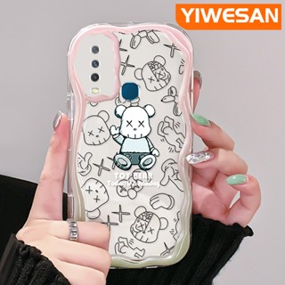 เคสโทรศัพท์มือถือ ซิลิโคนใส กันกระแทก ลายการ์ตูนหมี สีครีม สําหรับ VIVO Y12 Y15 Y17 Y12i Y3 Y3s 2020