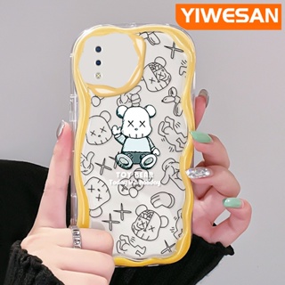 เคสโทรศัพท์มือถือ ซิลิโคนใส กันกระแทก ลายการ์ตูนหมี สีครีม สําหรับ VIVO Y93 Y93s Y91 Y91i Y95