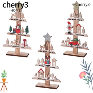 Cherry3 จี้ไม้ รูปซานตาคลอส สโนว์แมน กวาง สําหรับตกแต่งต้นคริสต์มาส