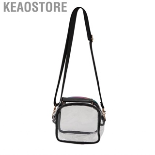 Keaostore Transparent  With Shoulder Strap  Plastic Makeup Bag Clear