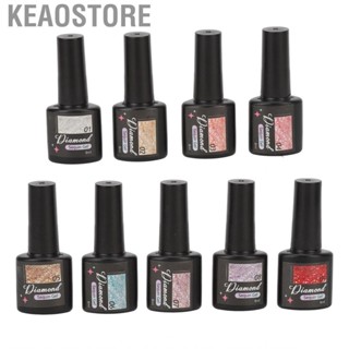 Keaostore 9pcs Glitter Gel Polish Set 8ml Multi Colors Nail for DIY Art Design