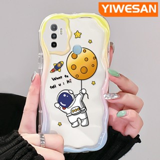 เคสโทรศัพท์มือถือ ซิลิโคนใส กันกระแทก ลายการ์ตูนนักบินอวกาศ ดวงจันทร์ สําหรับ OPPO A53 2020 4G A53s 4G A32 A33 2020 A11s