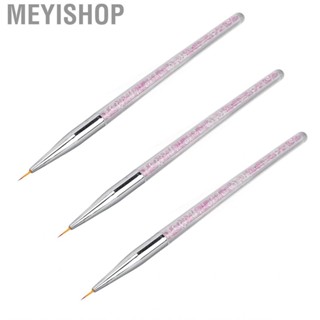 Meyishop 3Pcs/set Nail Art Liner Brush Comfortable Dustproof Multipurpose Point Drill  Pen for Home Salon