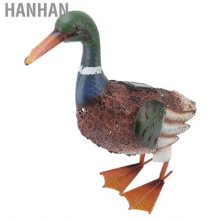 Hanhan Duck Statue With Solar  Light Iron  Painted  Decoration