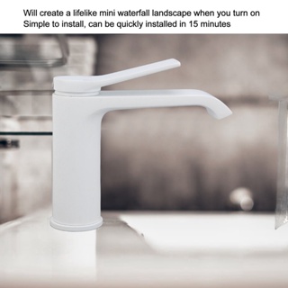 YOklahoma Sink Faucet G1/2 Thread Hot Cold Water Tap White Leaking Resistant Corrosion Proof Bathroom for Home Use