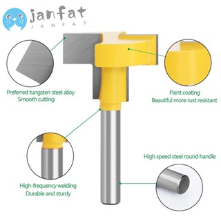 Janfat ดอกกัดมิลลิ่ง ตัดแต่ง|ดอกกัดร่องตัว T ขอบตรง ทนทาน ขนาด 6 มม. 6.35 มม. สําหรับแกะสลัก|งานไม้