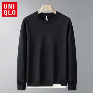 Uniqlo M-5XL หลวม ลําลอง ผู้ชาย อินเทรนด์ เสื้อกันหนาว คอกลม สีพื้น บาง ชุดชั้นในแฟชั่น แบบสวมหัว