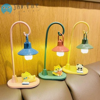 Janfat โคมไฟตั้งโต๊ะ Led ลายการ์ตูนสัตว์เลี้ยง แนวเรโทร ป้องกันสายตา สําหรับห้องนอน