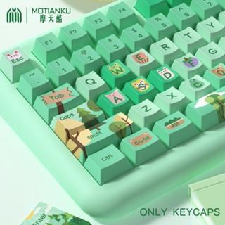 Forest Party Keycaps Cherry Profile ปุ่มกดคีย์บอร์ด ลายเชอร์รี่ พร้อม 7U และ ISO สําหรับ 61 68 80 84 100layout