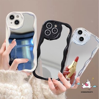 เคสกระจกแต่งหน้า ขอบโค้ง 3D สีพื้น หรูหรา สําหรับ Realme C55 C53 C11 C33 C35 5 9i 7i 5i 6i 5s C20 C30 C21Y C15 C25Y C25s C2 C31 C25 C20A C12 C17 C3 C21