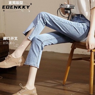 EOENKKY  กางเกงขายาว กางเกงยีสน์ผู้หญิง ทรงหลวม ๆ ตรง Retro Hip Hop Pants 2023 NEW Style  ทันสมัย Trendy ทันสมัย Chic A97L83N 36Z230909