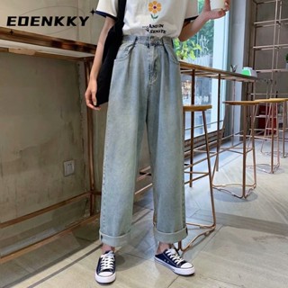 EOENKKY  กางเกงขายาว กางเกงยีสน์ผู้หญิง ทรงหลวม ๆ ตรง Retro Hip Hop Pants 2023 NEW Style  Unique สวย สบาย สวยงาม A97L89P 36Z230909