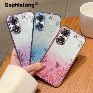 เคสโทรศัพท์มือถือ แบบนิ่ม ลายดอกไม้ สําหรับ OPPO A58 A78 A58X A17 A17K CPH2477