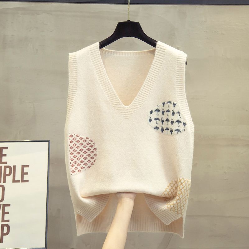 เสื้อกั๊ก คอวี ผ้าถัก แฟชั่นฤดูใบไม้ร่วง สไตล์ใหม่ สําหรับผู้หญิง