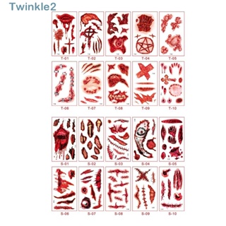 Twinkle สติกเกอร์รอยสัก ลายฮาโลวีน กันน้ํา พร็อพคอสเพลย์ 10 ชิ้น ต่อชุด