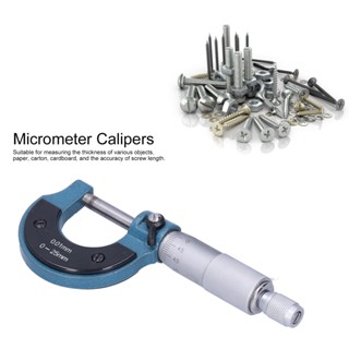 Sportswear Shop  0-25MM 0.01mm Micrometer Guage Thread Scale เครื่องมือวัดภายนอกไมโครมิเตอร์ Machinist Tool