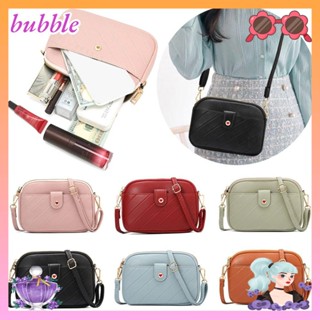 Bubble กระเป๋าสะพายไหล่ สะพายข้าง หนัง Pu ทรงสี่เหลี่ยม แต่งซิป รูปหัวใจ สีพื้น แฟชั่นสําหรับสตรี