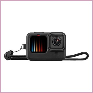 เคสซิลิโคน ป้องกันเลนส์ พร้อมสายคล้องมือ เพื่อความปลอดภัย สําหรับ Gopro Hero 9 9 aseath aseath