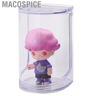 Macospice Action Figure Display Box  Portable Light Storage Dust Proof Transparent for Doll