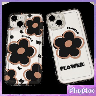 Pingcoo - เข้ากันได้สำหรับ เคส iphone 11 เคสไอโฟน เคสไอโฟน11 กรณี TPU กรอบรูปถุงลมนิรภัยนุ่มกันกระแทกป้องกันกล้องดอกไม้สีดำเรียบง่ายเข้ากันได้กับ iPhone 14 PRO MAX 13 PRO MAX 12 PRO MAX XR XS 7 8 PLUS