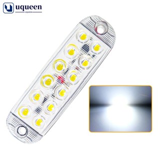 Uqueen หลอดไฟกระพริบเตือน LED 12 ดวง 12-80V A9U3 สําหรับติดรถบรรทุก รถพ่วง