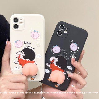 เคสโทรศัพท์มือถือ ลายการ์ตูนชินจัง พีช 3D สําหรับ Redmi 12 11 12C A1 10C 10A 10 9T 9 9C 9A Note 12 11s 10s 10 9 9s 8 Pro Mi12 11Lite 11T 13Pro Poco X3 Pro NFC